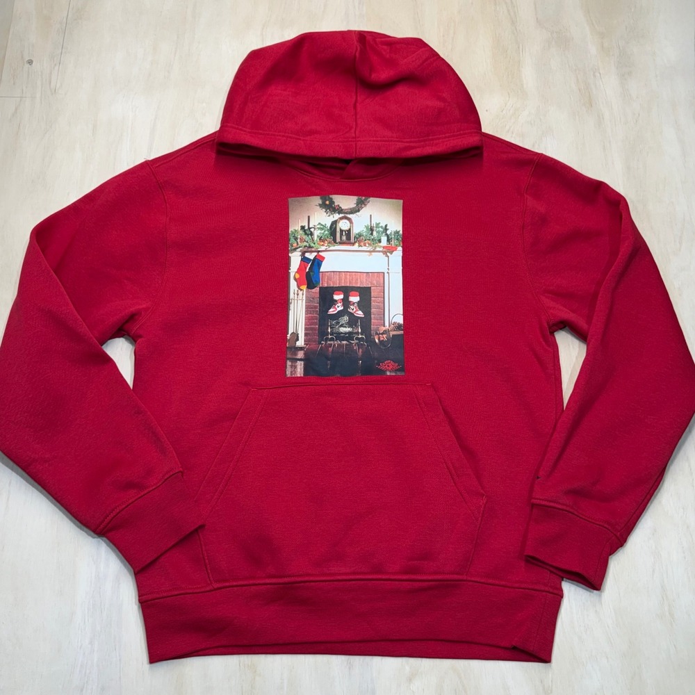 NEW Nike Jordan Jumpman‎ Men's Holiday Chimney Fleece Pullover Hoodie Red Small
